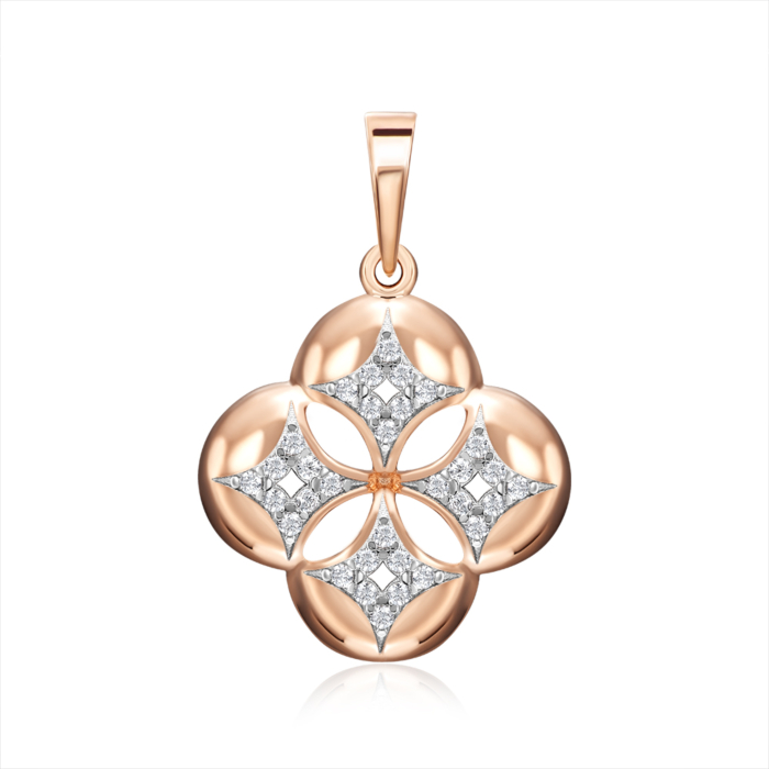 Золота підвіска з фіанітами. Артикул 32655/01/1/1