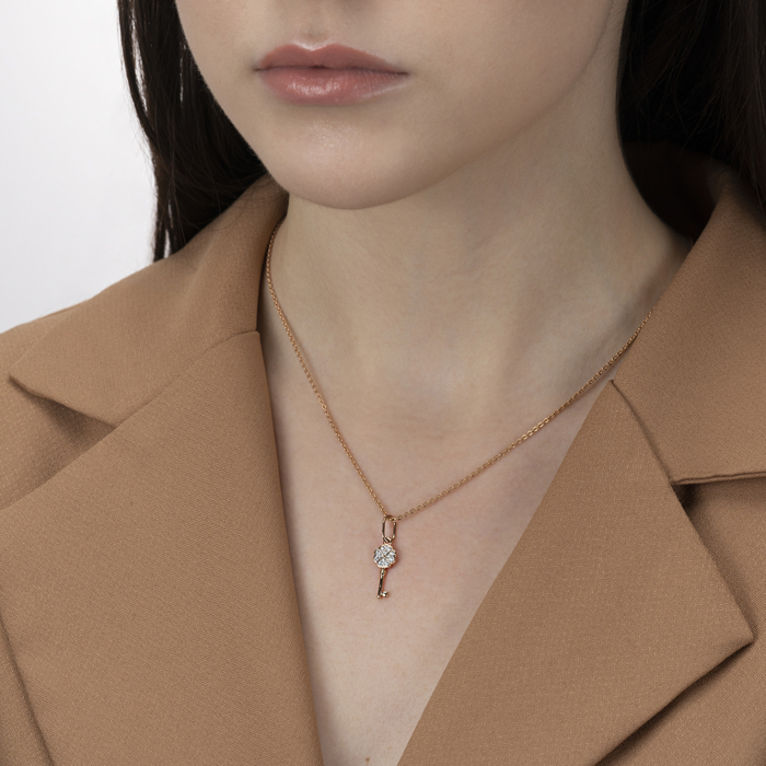 Золота підвіска з фіанітами. Артикул 32656/01/1/1