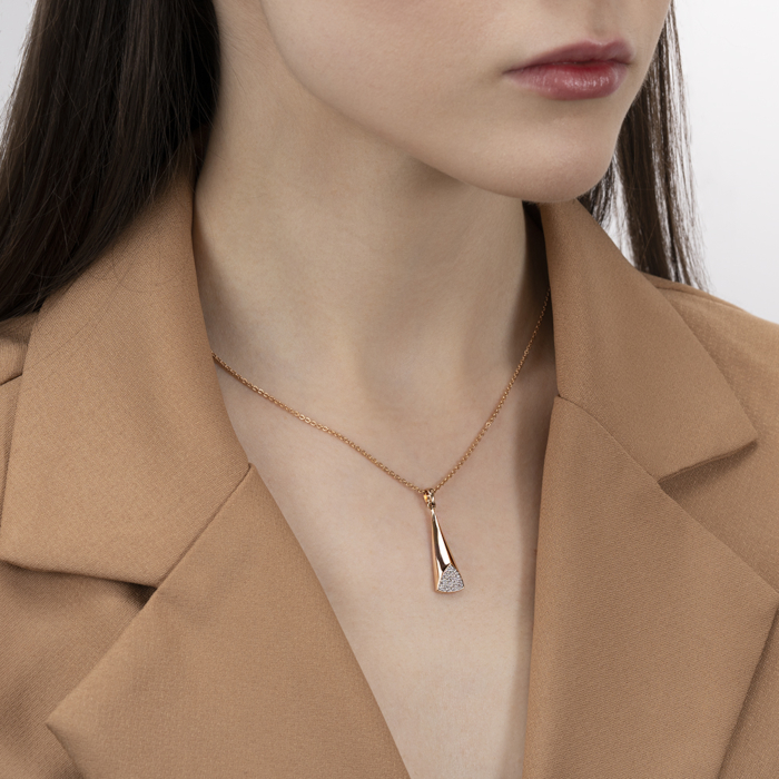 Золота підвіска з фіанітами. Артикул 32666/01/1/1