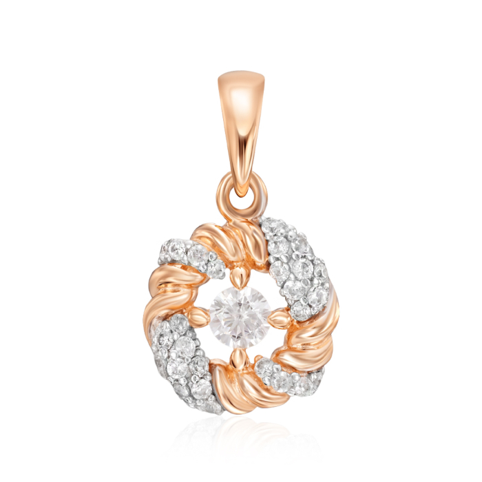 Золота підвіска з фіанітами. Артикул 32669/01/1/76