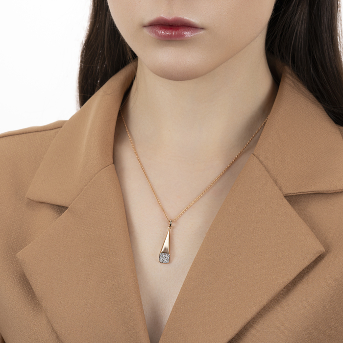 Золота підвіска з фіанітами. Артикул 32670/01/1/1