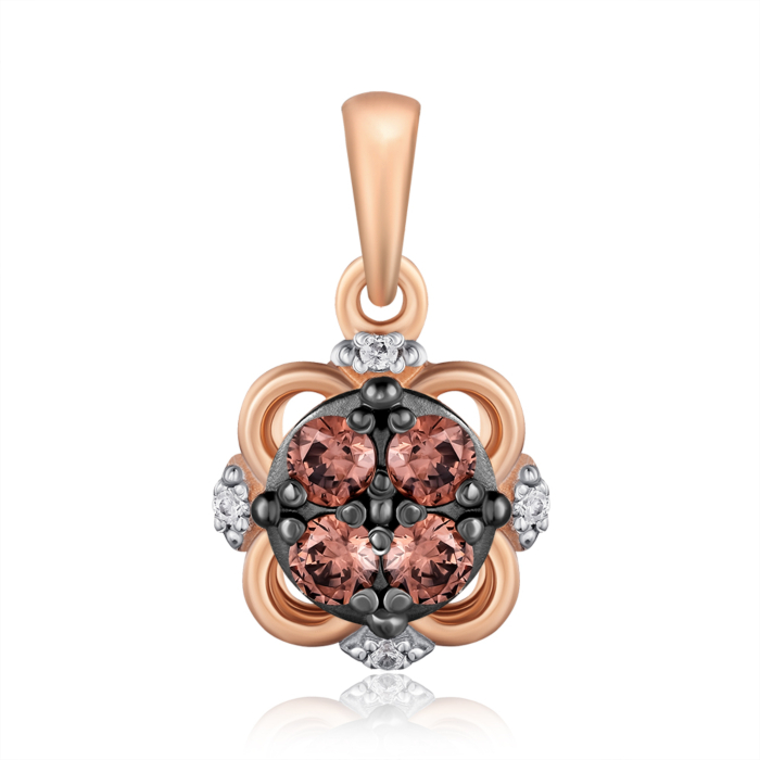 Золота підвіска з фіанітами. Артикул 32672/01/1/4887