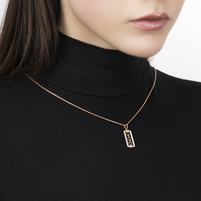 Золота підвіска з фіанітами. Артикул 32677/01/1/1