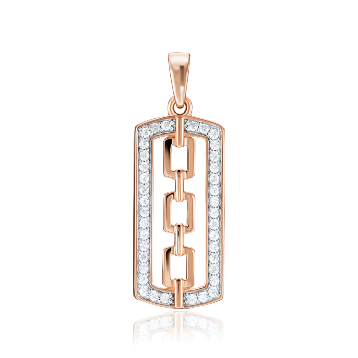 Золота підвіска з фіанітами. Артикул 32677/01/1/1