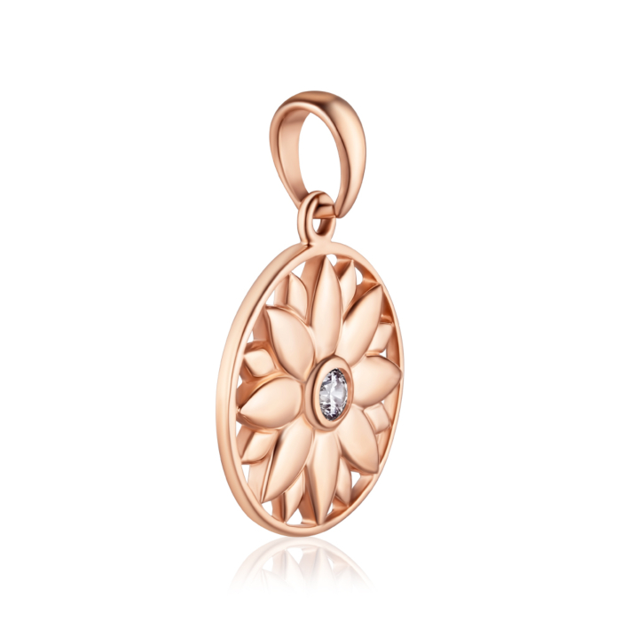 Золота підвіска з фіанітом. Артикул 32690/01/0/52