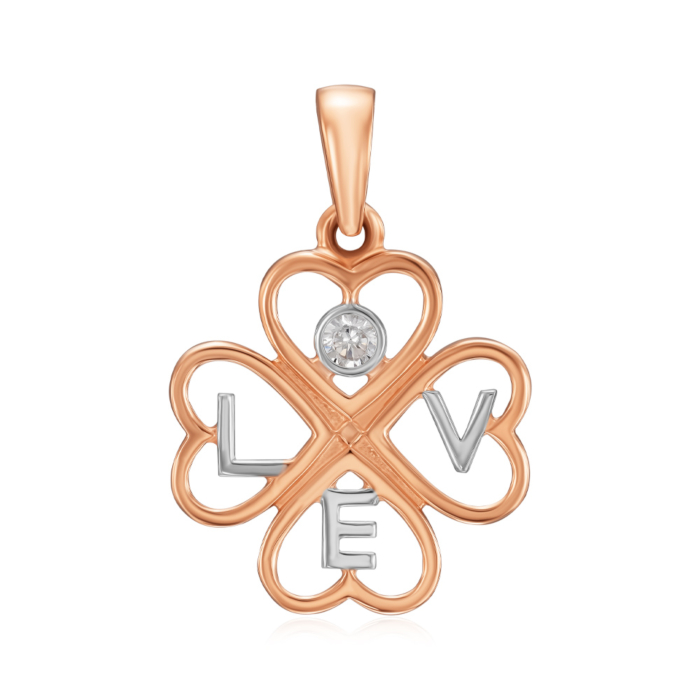 Золота підвіска з фіанітом. Артикул 32705/01/1/17