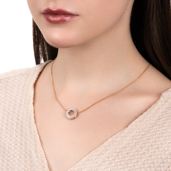 Підвіска з червоного золота з фіанітами  32708/01/1/698