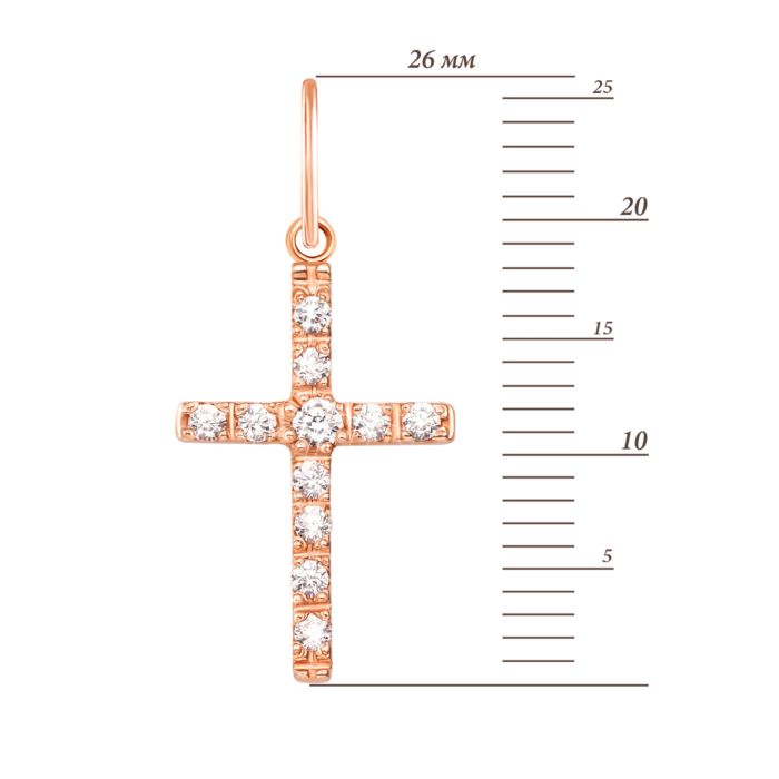 Золотий хрестик з фіанітами. Артикул 3271