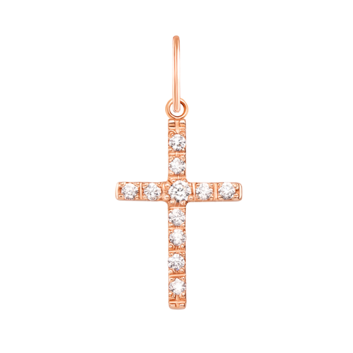 Золотий хрестик з фіанітами. Артикул 3271