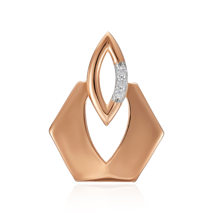 Золота підвіска з фіанітами. Артикул 32723/01/1/1