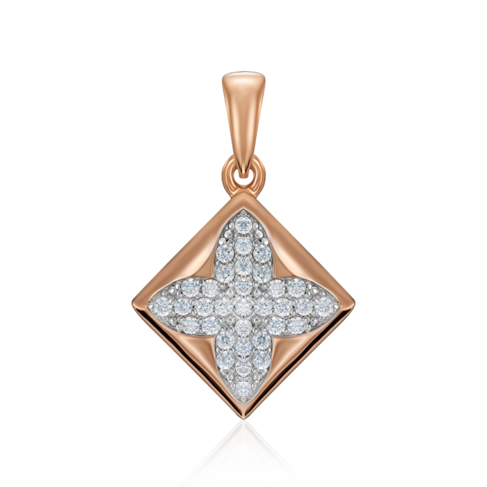 Золота підвіска з фіанітами. Артикул 32727/01/1/1