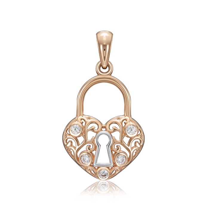 Золота підвіска з фіанітами. Артикул 32730/01/1/3