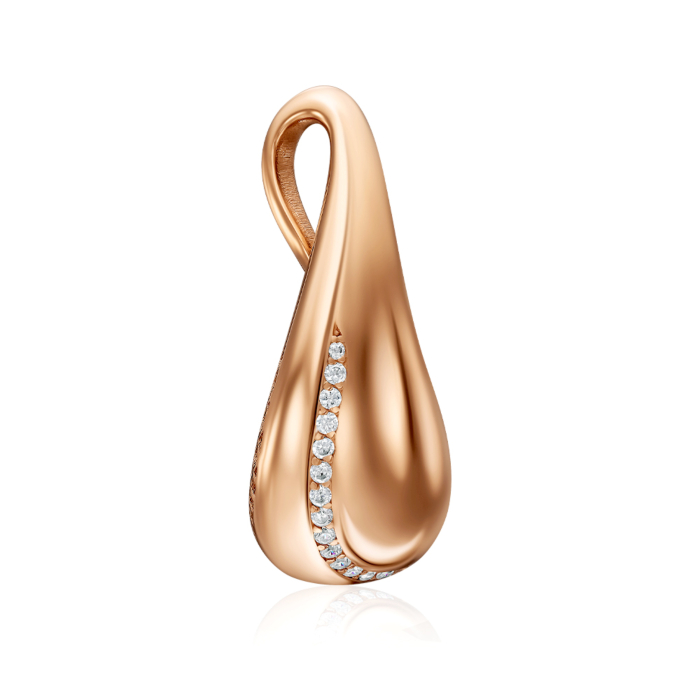 Золота підвіска з фіанітами. Артикул 32731/01/0/36