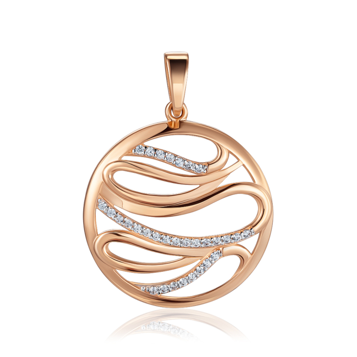 Золота підвіска з фіанітами 32743/01/1/1