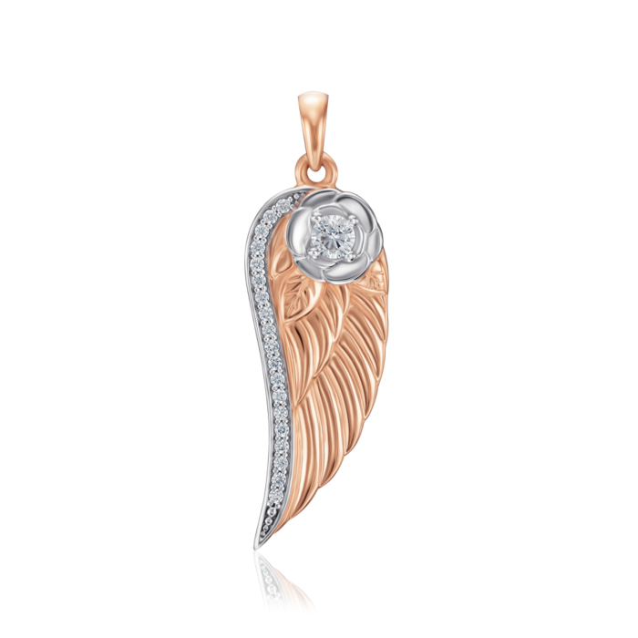 Золота підвіска з фіанітами. Артикул 32762/01/1/76