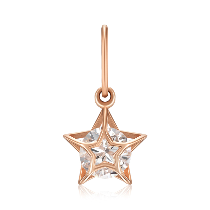 Золота підвіска з фіанітом. Артикул 32769/01/0/25