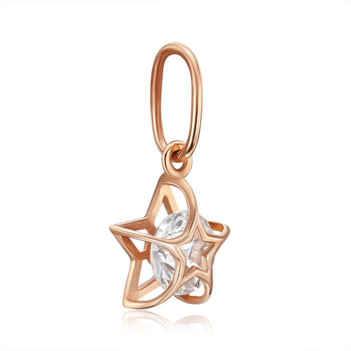 Золота підвіска з фіанітом. Артикул 32769/01/0/25