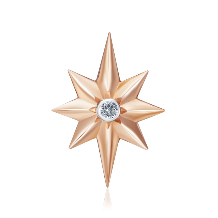 Золота підвіска Зірка з фіанітом. Артикул 32781/01/1/17