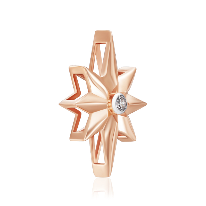 Золота підвіска Зірка з фіанітом. Артикул 32781/01/1/17