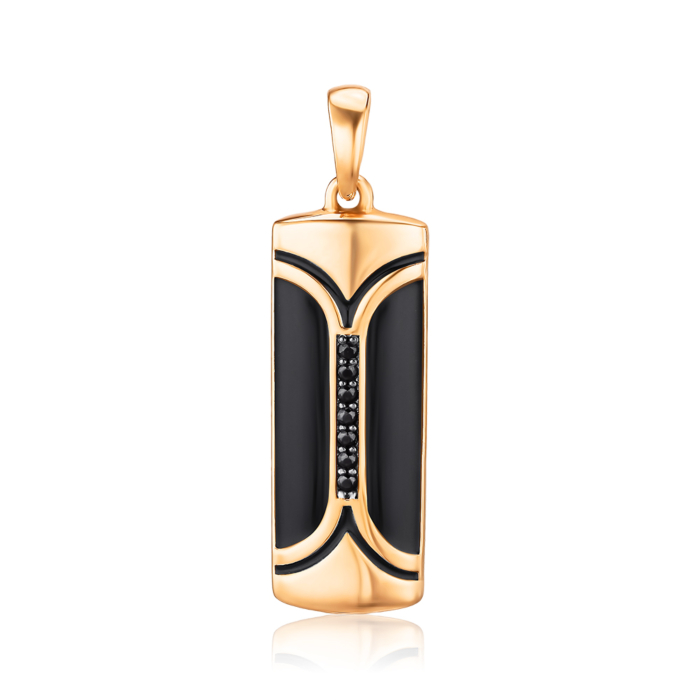 Золота підвіска з емаллю та фіанітами. Артикул 32792/01/1/3778