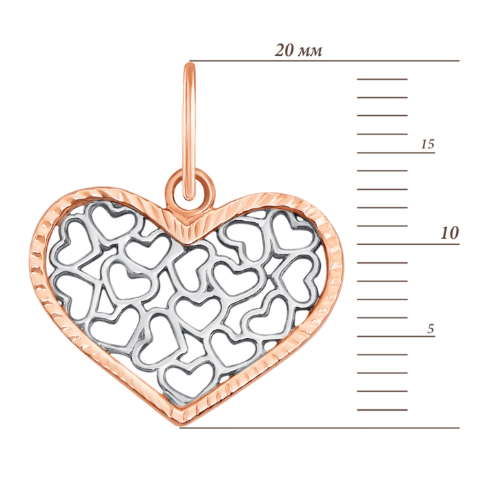 Золота підвіска «Серце». Артикул 3279