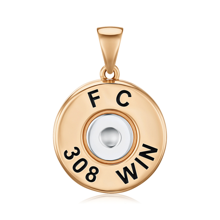 Золота підвіска з чорною емаллю 32842-1/01/1/389