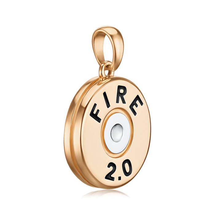 Золота підвіска з чорною емаллю 32842/01/1/389