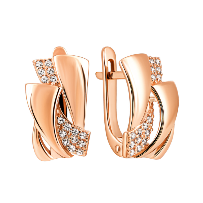 Золотые серьги с фианитами. Артикул UG5332001
