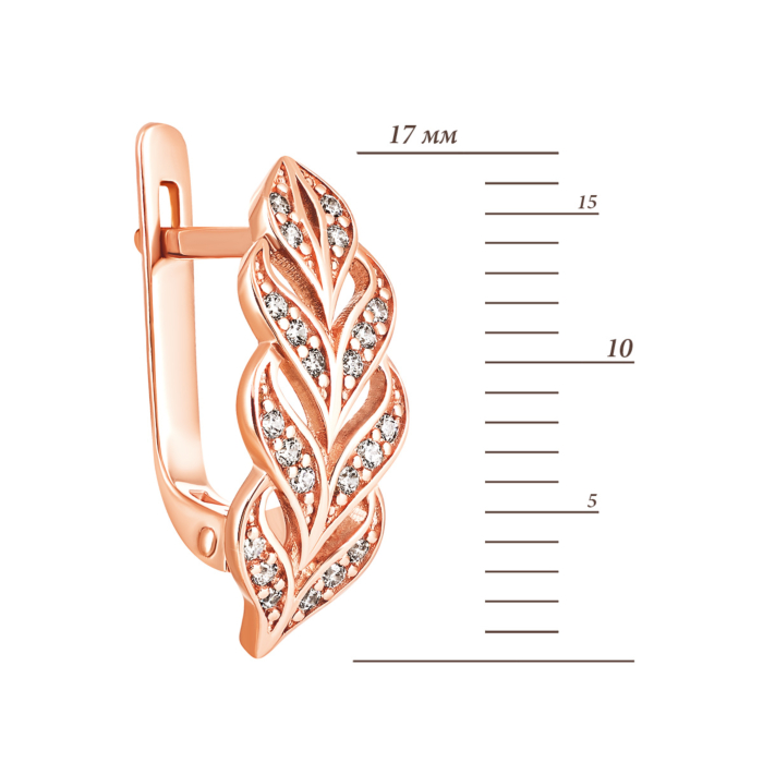 Золоті сережки з фіанітами. Артикул UG5332002