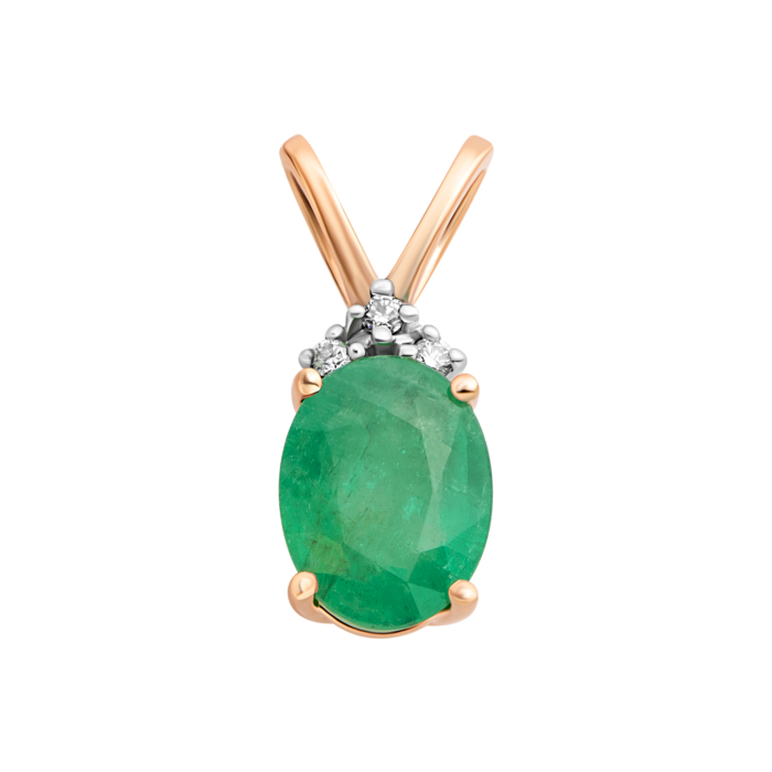 Золота підвіска з смарагдом і діамантом. Артикул UG533488EMD