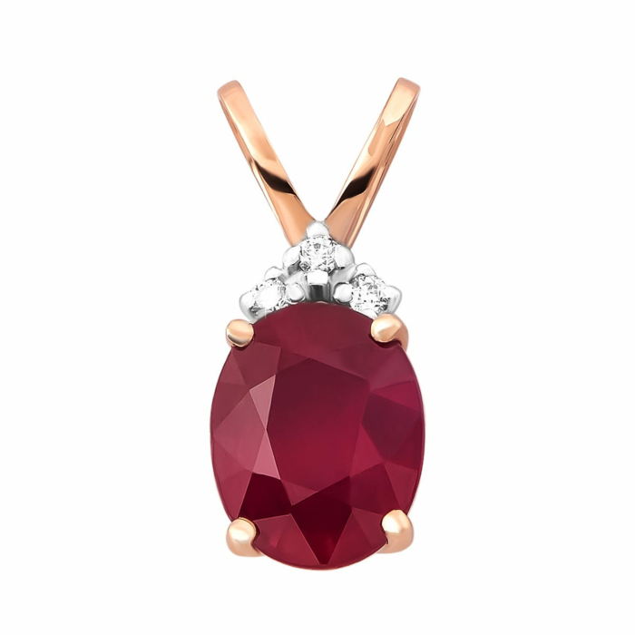 Золота підвіска з рубіном і діамантом. Артикул UG533488RUBY