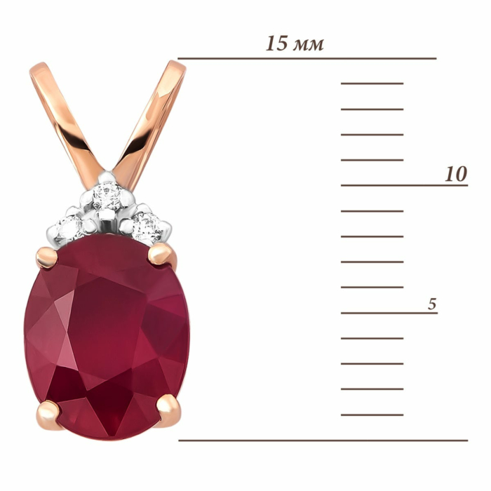Золота підвіска з рубіном і діамантом. Артикул UG533488RUBY