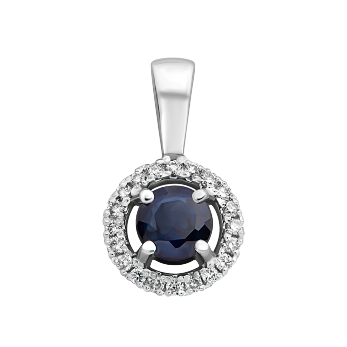 Золота підвіска з сапфіром і діамантами. Артикул UG533579/1SAPH