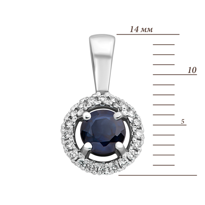 Золота підвіска з сапфіром і діамантами. Артикул UG533579/1SAPH