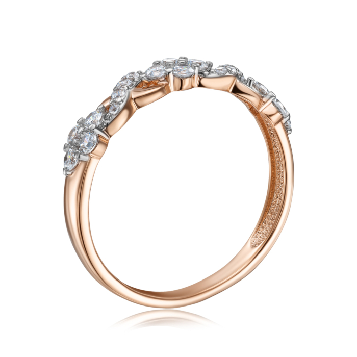 Золотое кольцо с фианитами. Артикул 18174/01/0/350