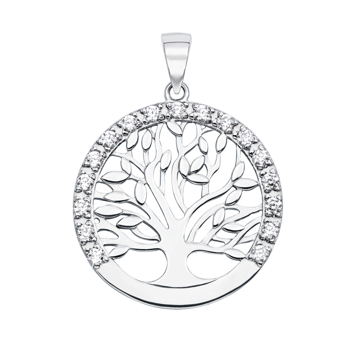 Срібна підвіска з фіанітами. Артикул 35009/12/1/17 (с35009)