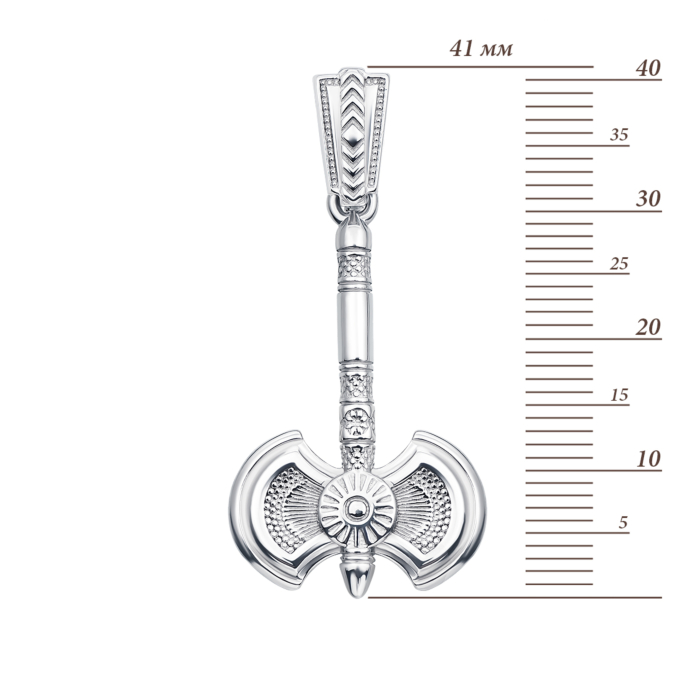 Серебряная подвеска-оберег «Секира Перуна». Артикул 35021/12/1 (с35021)