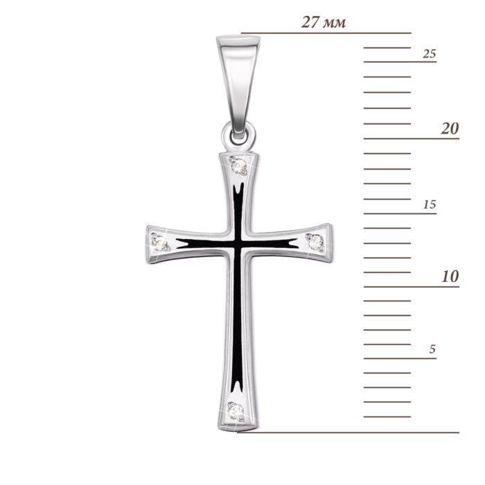 Золотий хрестик з емаллю і фіанітами. Артикул 3502/б