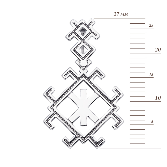 Срібна підвіска-оберіг «Руна “Жива (Рок)”». Артикул 35032/12/1