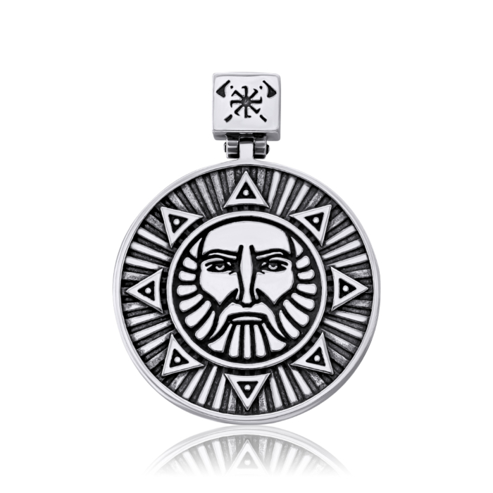 Срібна підвіска-оберіг «Щит воїна Яроврат». Артикул 35034/12/4
