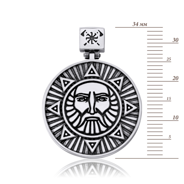 Срібна підвіска-оберіг «Щит воїна Яроврат». Артикул 35034/12/4