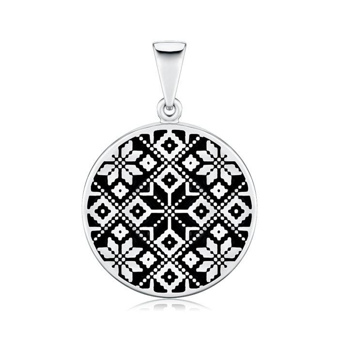 Срібна підвіска з чорною емаллю 35052/12/1/389