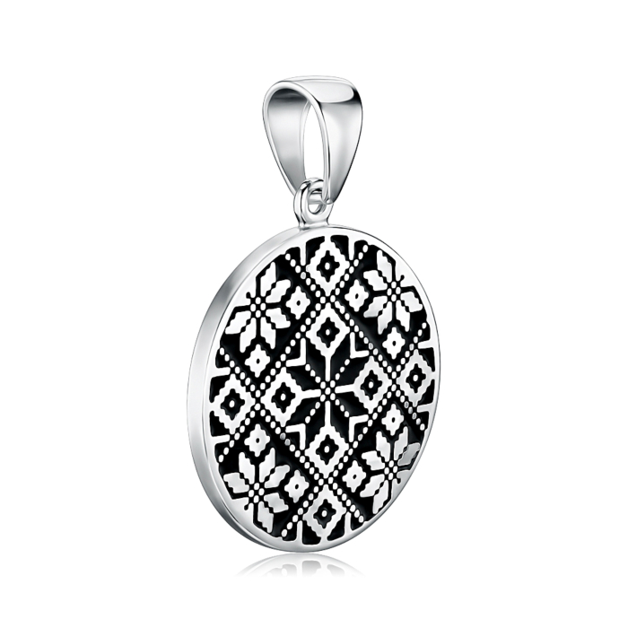 Срібна підвіска з чорною емаллю 35052/12/1/389