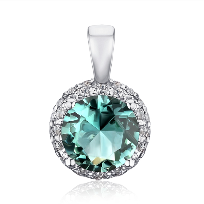 Срібний підвісок з зеленим кварцом 35106/12/1/21289