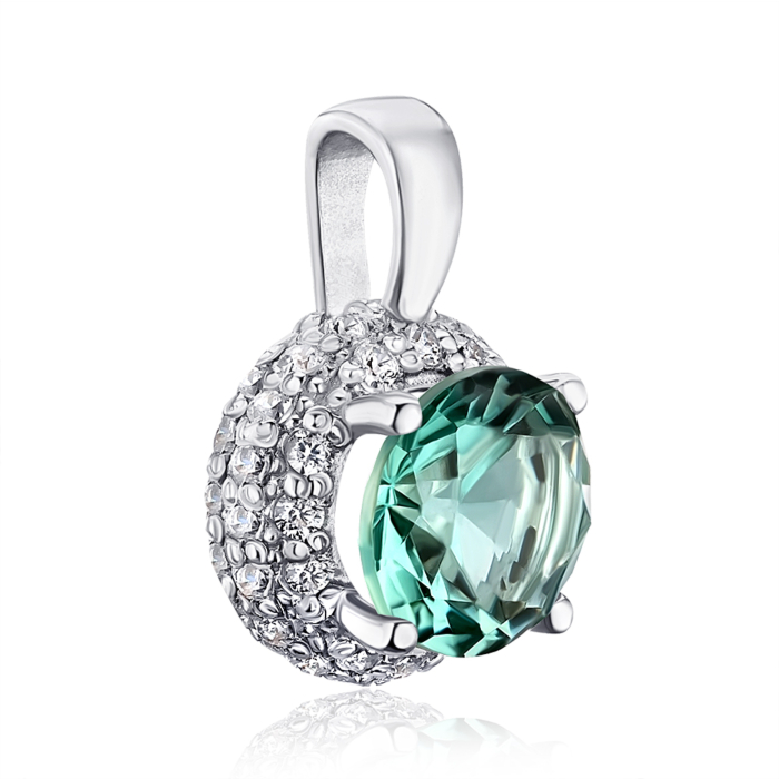 Срібний підвісок з зеленим кварцом 35106/12/1/21289