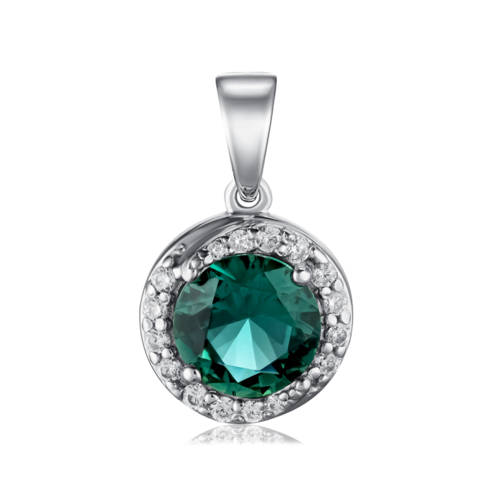 Срібна підвіска з кварцем та фіанітами. Артикул 35117/12/1/3078