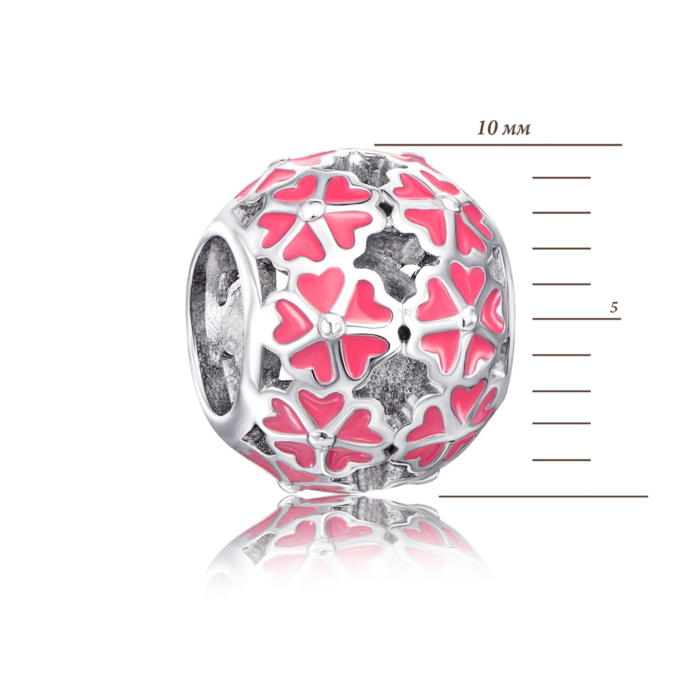 Срібная намистина шарм з емаллю. Артикул 35123/12/1/849