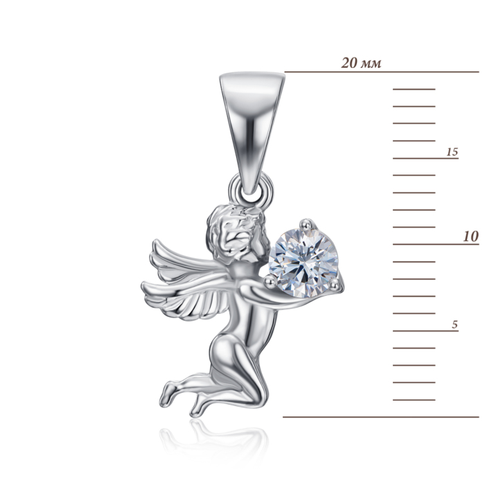Серебряная подвеска с фианитом Tesori Zirconia. Артикул 35124/12/1/4027