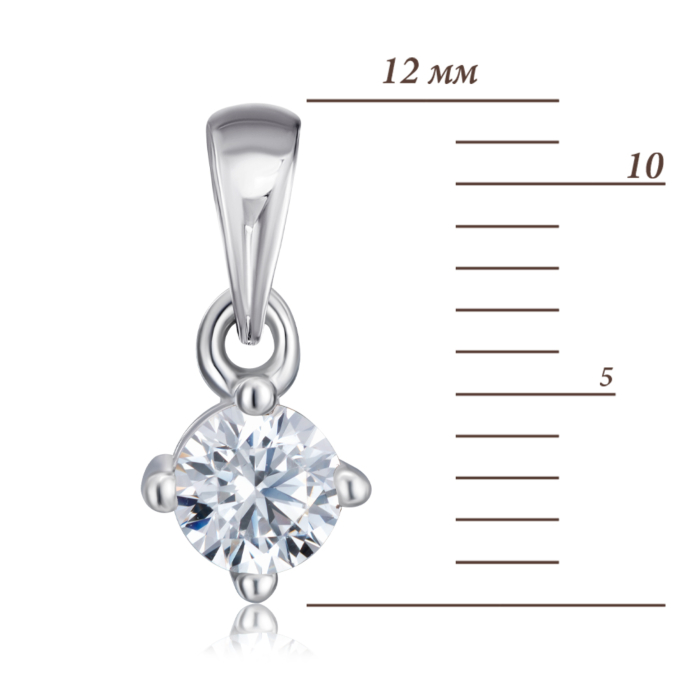 Серебряная подвеска с фианитом Tesori Zirconia. Артикул 35126-4/12/1/4027