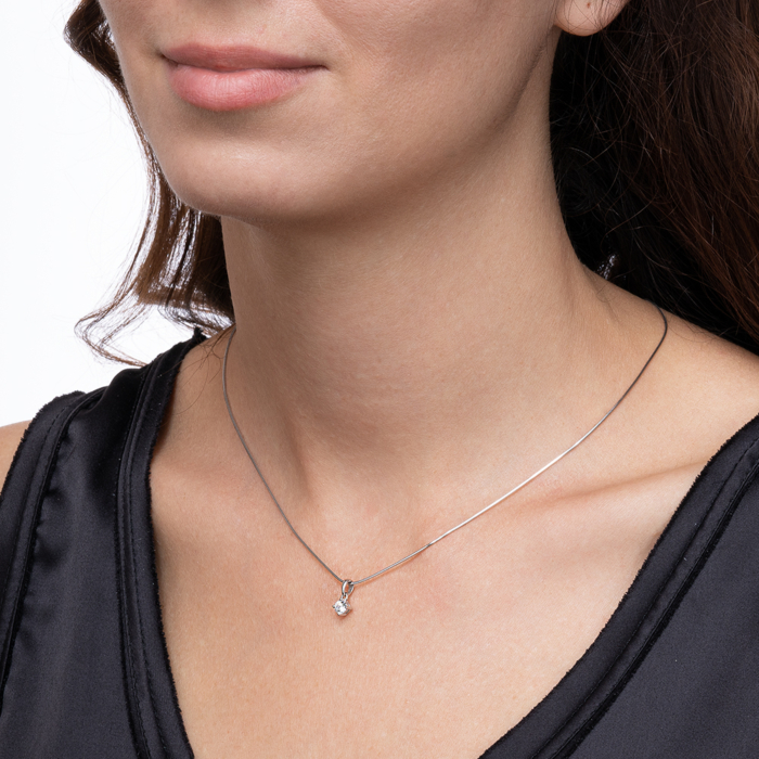 Серебряная подвеска с фианитом Tesori Zirconia 35126-4/12/1/4027